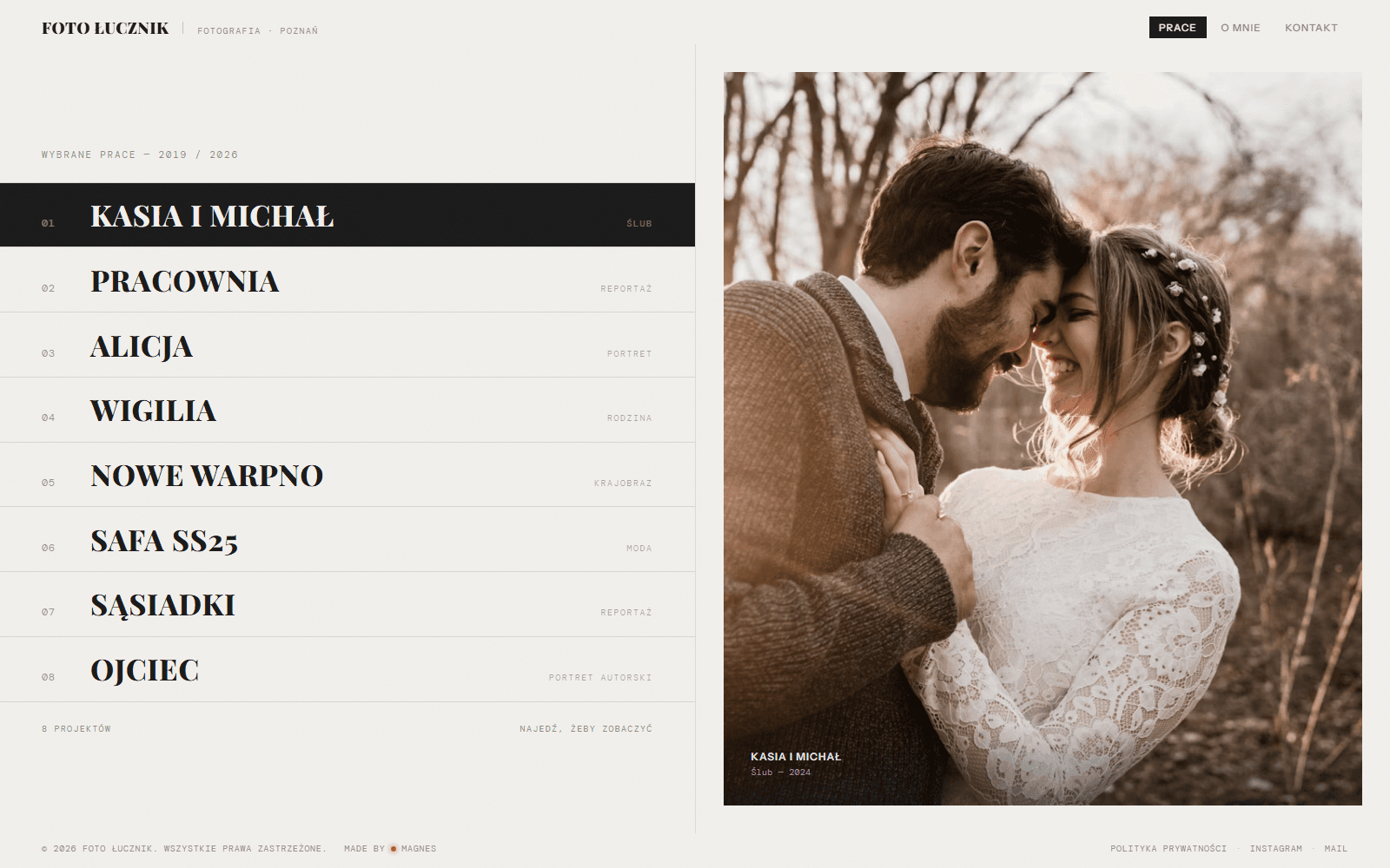 Strona Foto Łucznik — galeria sesji ślubnych